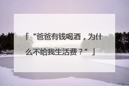 “爸爸有钱喝酒，为什么不给我生活费？”