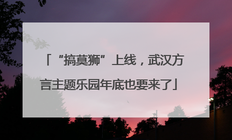“搞莫狮”上线，武汉方言主题乐园年底也要来了