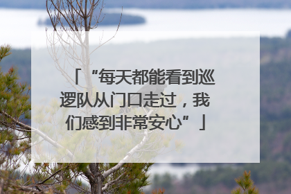 “每天都能看到巡逻队从门口走过，我们感到非常安心”