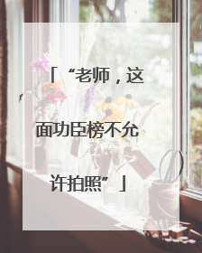 “老师，这面功臣榜不允许拍照”
