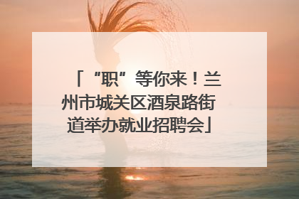 “职”等你来！兰州市城关区酒泉路街道举办就业招聘会
