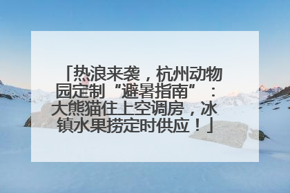 热浪来袭，杭州动物园定制“避暑指南”：大熊猫住上空调房，冰镇水果捞定时供应！