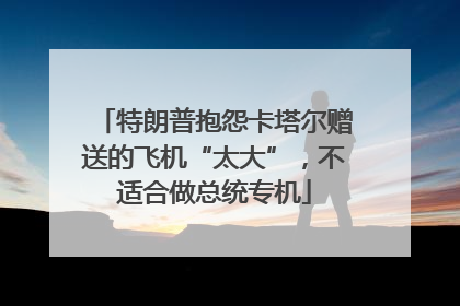 特朗普抱怨卡塔尔赠送的飞机“太大”，不适合做总统专机