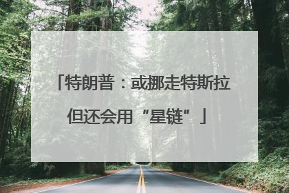 特朗普：或挪走特斯拉 但还会用“星链”