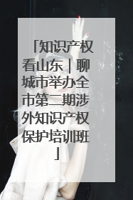 知识产权看山东｜聊城市举办全市第二期涉外知识产权保护培训班