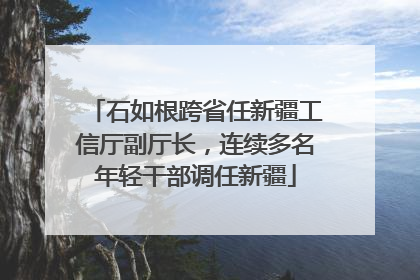 石如根跨省任新疆工信厅副厅长，连续多名年轻干部调任新疆