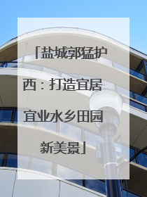 盐城郭猛护西：打造宜居宜业水乡田园新美景