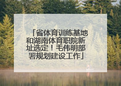 省体育训练基地和湖南体育职院新址选定！毛伟明部署规划建设工作