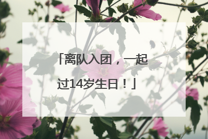 离队入团，一起过14岁生日！
