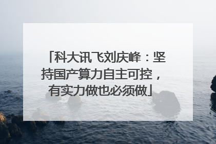 科大讯飞刘庆峰：坚持国产算力自主可控，有实力做也必须做