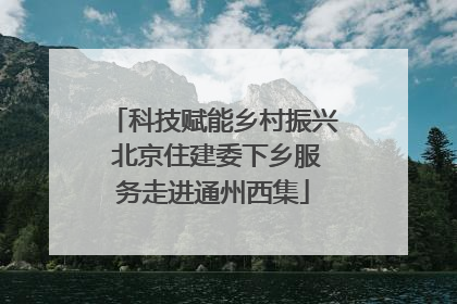 科技赋能乡村振兴 北京住建委下乡服务走进通州西集