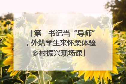 第一书记当“导师”，外籍学生来怀柔体验乡村振兴现场课
