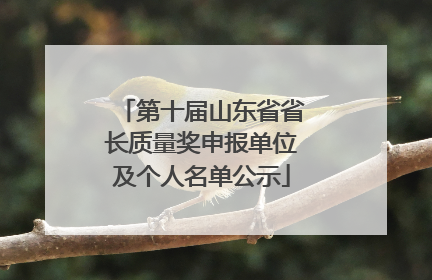 第十届山东省省长质量奖申报单位及个人名单公示