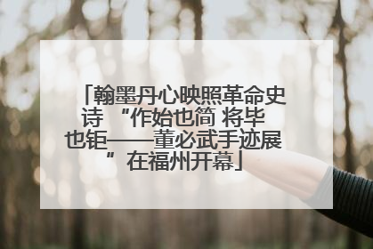 翰墨丹心映照革命史诗 “作始也简 将毕也钜——董必武手迹展”在福州开幕