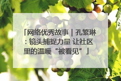 网络优秀故事｜孔繁琳：镜头捕捉力量 让社区里的温暖“被看见”