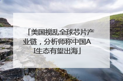 美国搅乱全球芯片产业链，分析师称中国AI生态有望出海
