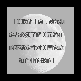 美联储主席：政策制定者必须了解美元潜在的不稳定性对美国家庭和企业的影响