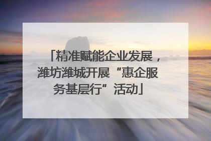 精准赋能企业发展，潍坊潍城开展“惠企服务基层行”活动