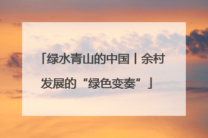 绿水青山的中国丨余村发展的“绿色变奏”