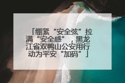 绷紧“安全弦”拉满“安全感”，黑龙江省双鸭山公安用行动为平安“加码”
