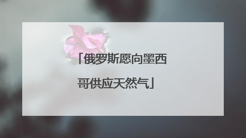 俄罗斯愿向墨西哥供应天然气