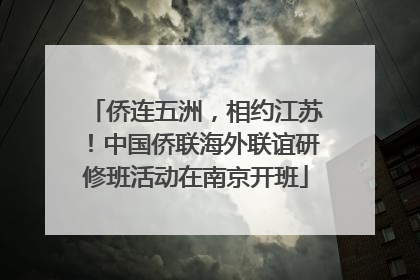 侨连五洲，相约江苏！中国侨联海外联谊研修班活动在南京开班