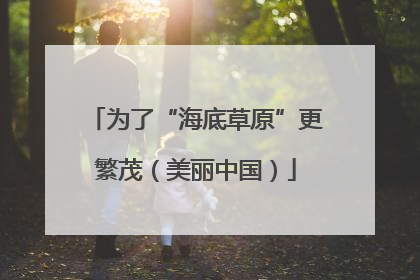 为了“海底草原”更繁茂（美丽中国）