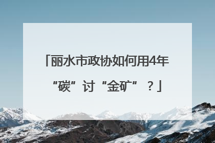 丽水市政协如何用4年“碳”讨“金矿”？