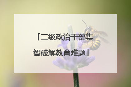 三级政治干部集智破解教育难题