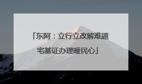 东阿：立行立改解难题 宅基证办理暖民心