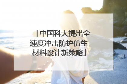 中国科大提出全速度冲击防护仿生材料设计新策略