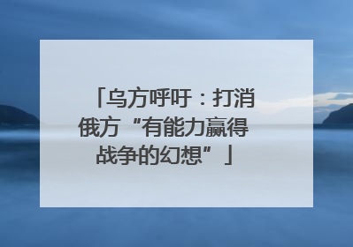 乌方呼吁：打消俄方“有能力赢得战争的幻想”