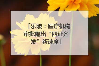 乐陵：医疗机构审批跑出“四证齐发”新速度