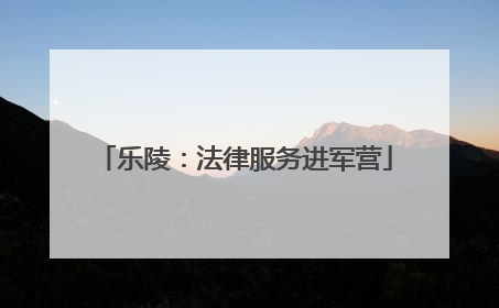 乐陵：法律服务进军营