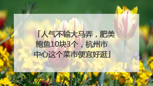 人气不输大马弄，肥美鲍鱼10块3个，杭州市中心这个菜市便宜好逛