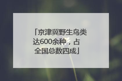 京津冀野生鸟类达600余种，占全国总数四成