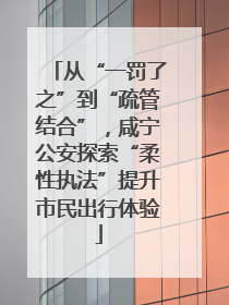 从“一罚了之”到“疏管结合”，咸宁公安探索“柔性执法”提升市民出行体验