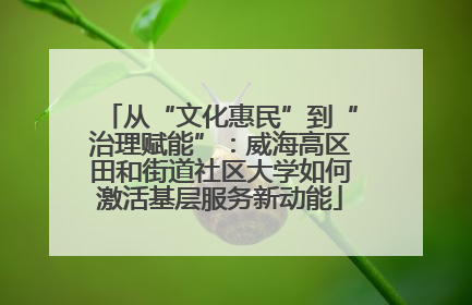 从“文化惠民”到“治理赋能”：威海高区田和街道社区大学如何激活基层服务新动能