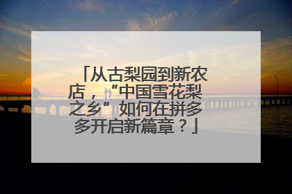 从古梨园到新农店，“中国雪花梨之乡”如何在拼多多开启新篇章？