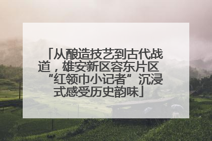 从酿造技艺到古代战道，雄安新区容东片区“红领巾小记者”沉浸式感受历史韵味