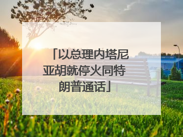 以总理内塔尼亚胡就停火同特朗普通话