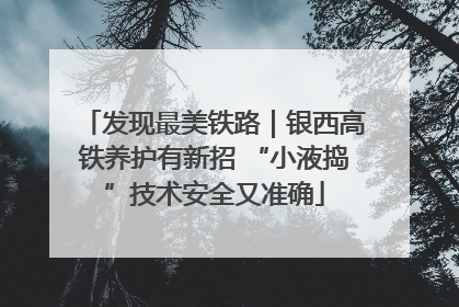 发现最美铁路｜银西高铁养护有新招 “小液捣”技术安全又准确