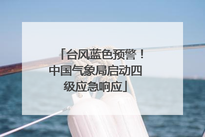 台风蓝色预警！中国气象局启动四级应急响应