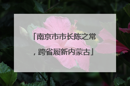 南京市市长陈之常，跨省履新内蒙古