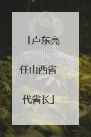 卢东亮任山西省代省长