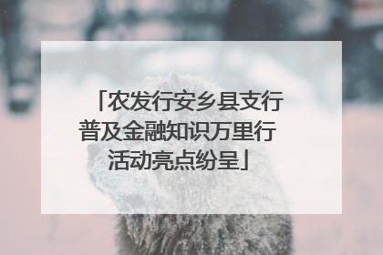 农发行安乡县支行普及金融知识万里行活动亮点纷呈