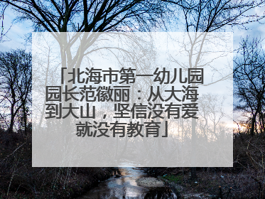 北海市第一幼儿园园长范徽丽：从大海到大山，坚信没有爱就没有教育