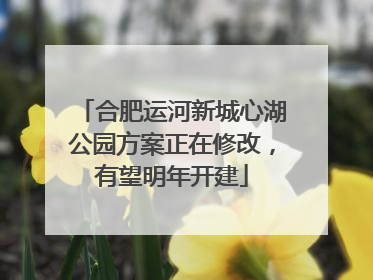 合肥运河新城心湖公园方案正在修改，有望明年开建