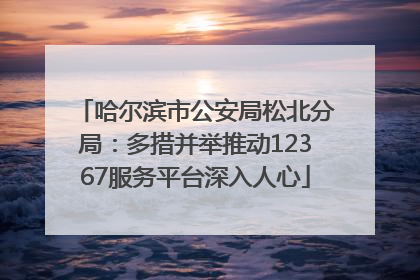 哈尔滨市公安局松北分局：多措并举推动12367服务平台深入人心