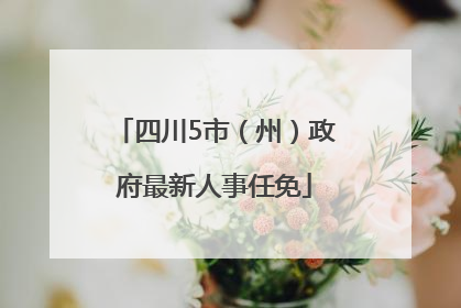 四川5市（州）政府最新人事任免